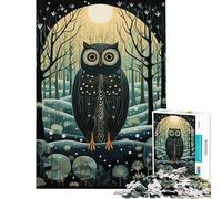 1000 Adult Pieces Jigsaw Puzzle Nocturnal Owl Beauty Challenging To Complete Perfect Decoration Fun Games Suitable for Ages 14 And Up (50x75cm)