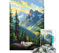 1000 Adult Pieces Jigsaw Puzzle Olympic National Park Illustration Brain Intelligence Challenge Addictive Toys Fun Games For Family Fun Art Work Gifts (size 50x75cm)