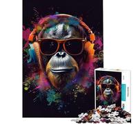 1000 Adult Pieces Jigsaw Puzzle Orangutan Colorful Help The Brain Exercise Home Decoration Practical Game for Ages 14 And over (38x26cm)