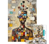 1000 Adult Pieces Jigsaw Puzzle Original Man Pinned to Thoughts Fun at Home Activities, Hand Speed Race Brain Teaser Game Suitable for People Aged 14 And Above (50x75cm)
