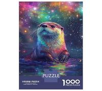 1000 Adult Pieces Jigsaw Puzzle Otter in Cosmos Adult Jigsaw Puzzle Relaxing Games Hand Speed Race Birthday Present, Gifts, 38x26cm/1000pcs