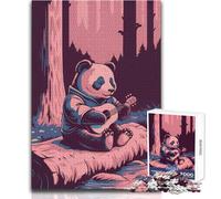1000 Adult Pieces Jigsaw Puzzle Panda Playing Guitar in The Forest Calm And Enjoyable Free Time Advanced Die Cut Precision Toy Size 50x75cm
