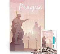 1000 Adult Pieces Jigsaw Puzzle Prague Perfect Cut Fun Focus Game Gift Peaceful Play Fun Birthday Hobby Gift (50x75cm)