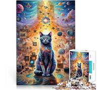 1000 Adult Pieces Jigsaw Puzzle Psychedelic Cat Help the brain exercise addictive toys to cultivate patience Birthday Gifts 50x70cm