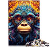 1000 Adult Pieces Jigsaw Puzzle Psychedelic monkey Brain Teaser For 26x38cm Unique Home Decor and Gifts for and teenager Age 14 Years Up