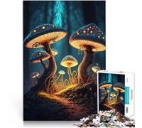 1000 Adult Pieces Jigsaw Puzzle Psychedelic Mushrooms Herausforderndes Spiel denn eignet sich ideal als Geschenk für die ganze Familie75x50cm