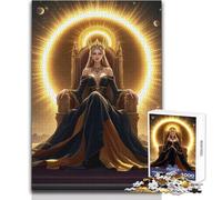 1000 Adult Pieces Jigsaw Puzzle Queen on Golden Throne Calm And Enjoyable Free Time Advanced Die Cut Precision Toy Size 38x52cm