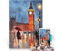 1000 Adult Pieces Jigsaw Puzzle Rainy London Evening Stressabbau Staycation Zeit totschlagen tolles Geschenk38x26cm