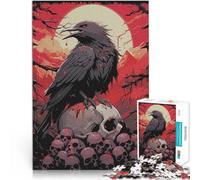 1000 Adult Pieces Jigsaw Puzzle Raven The guardian Herausforderndes Spielspielzeug mit passendem Poster und Quizblatt52x38cm