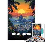 1000 Adult Pieces Jigsaw Puzzle Rio De Janeiro, Brazil Travel Poster Brain Intelligence Challenge Addictive Toys Fun Games For Family Fun Art Work Gifts (size 38x52cm)