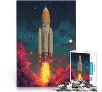 1000 Adult Pieces Jigsaw Puzzle Rocket Launch into Space Lernspiele Heimdekoration Geschenke für Freunde und Familie75x50cm