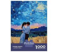1000 Adult Pieces Jigsaw Puzzle Romantic Couple in Field Painting Puzzle for Adults Brain Teaser Game Improve Memory Gifts for Friends And Family 52x38cm/1000pcs