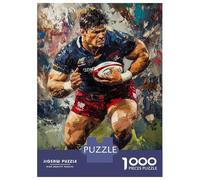 1000 Adult Pieces Jigsaw Puzzle Rugby Rush Power And Passion Puzzle for Adults Brain Teaser Game Improve Memory Gifts for Friends And Family 52x38cm/1000pcs