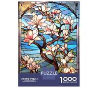 1000 Adult Pieces Jigsaw Puzzle Sakura Bloom Japanese Art Adult Jigsaw Puzzle Brain Teaser Game Birthday Present Challenging To Complete 52x38cm/1000pcs
