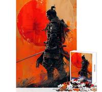 1000 Adult Pieces Jigsaw Puzzle Samurai Katana Orange Dawn Educational Games Enhance Memory Anti-Stress Toys Fun Activities at Home (75X50CM)