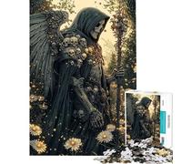 1000 Adult Pieces Jigsaw Puzzle Skeletal Angel in A Field Jigsaw Puzzle Brain Teaser Game Pattern Assembly Gifts for Friends And Family (Size 50x75cm)