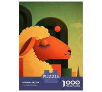 1000 Adult Pieces Jigsaw Puzzle Sleeping Sheep Illustration Adult Jigsaw Puzzle Relaxing Games Hand Speed Race Birthday Present, Gifts, 38x26cm/1000pcs