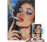 1000 Adult Pieces Jigsaw Puzzle Smoking Beauty Made of cardboard，for and 14 years and over Challenging play toys because it is ideal as a gift for the whole family。size：26x38cm/10.24x14.96inch