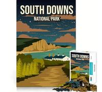 1000 Adult Pieces Jigsaw Puzzle South Downs England National Park Nature Poster Neat Fit Decor Mind Exercise Toy Casual Fun Time Christmas Fun Gift(38x26cm)