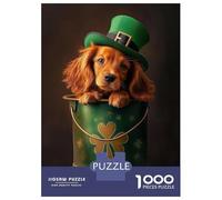 1000 Adult Pieces Jigsaw Puzzle St Patrick Irish Setter Adult Jigsaw Puzzle Brain Teaser Game Birthday Present Challenging To Complete 70x50cm/1000pcs