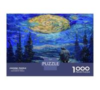 1000 Adult Pieces Jigsaw Puzzle Starry Night with Sheep Adult Jigsaw Puzzle Relaxing Games Hand Speed Race Birthday Present, Gifts, 52x38cm/1000pcs