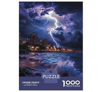 1000 Adult Pieces Jigsaw Puzzle Stormy Night by The Sea Puzzle for Adults Brain Teaser Game Improve Memory Gifts for Friends And Family 70x50cm/1000pcs