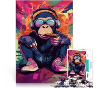 1000 Adult Pieces Jigsaw Puzzle Street Art Monkey Pädagogisches Spielzeug zum Stressabbau Wichtelgeschenke52x38cm