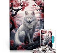 1000 Adult Pieces Jigsaw Puzzle Stunning White Fox Anspruchsvoll, aber lustig und humorvoll Perfekte Dekoration75x50cm