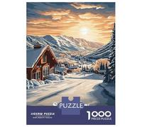 1000 Adult Pieces Jigsaw Puzzle Sun Valley Sunset Puzzle for Adults Brain Teaser Game Improve Memory Gifts for Friends And Family 70x50cm/1000pcs