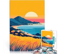 1000 Adult Pieces Jigsaw Puzzle Sunset Coastline Autumn Colors Minimalist Art illustration Toy Intellectual Game Home Art Decor 50x70cm