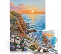 1000 Adult Pieces Jigsaw Puzzle Sunset Coastline Painting Pädagogisches Familienspiel Geschenke für Freunde und Familie38x26cm