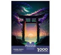 1000 Adult Pieces Jigsaw Puzzle Sunset Torii Gate Adult Jigsaw Puzzle Brain Teaser Game Birthday Present Challenging To Complete 52x38cm/1000pcs