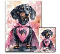 1000 Adult Pieces Jigsaw Puzzle Superman Dachshund Cardboard Jigsaw Puzzles Educational Brain Teaser, Artistic Home & Office Decor, 14+ Age 26X38CM