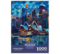 1000 Adult Pieces Jigsaw Puzzle Sydney Skyline Night Puzzle for Adults Brain Teaser Game Improve Memory Gifts for Friends And Family 52x38cm/1000pcs