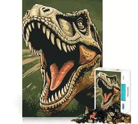 1000 Adult Pieces Jigsaw Puzzle T-Rex Dinosaur Neat Fit Decor Mind Exercise Toy Casual Fun Time Christmas Fun Gift (50x75cm)