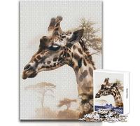 1000 Adult Pieces Jigsaw Puzzle Tall Giraffe Dreams Calm And Enjoyable Free Time Advanced Die Cut Precision Toy Size 50x75cm
