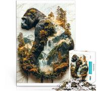 1000 Adult Pieces Jigsaw Puzzle The Gorilla's Verdant Reign Herausfordernd Schwierig Tolles Geschenk für Spiele75x50cm