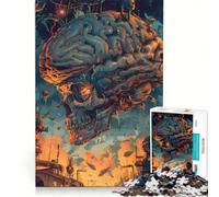 1000 Adult Pieces Jigsaw Puzzle The Skull Brain Life Matters Family Game Difficult And Challenge Birthday And Unique Gifts 50x75cm
