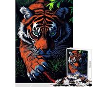 1000 Adult Pieces Jigsaw Puzzle Tiger with Claws Educational Games Perfect Decoration Educational Toy Interesting Stress Reduction (50X75cm)