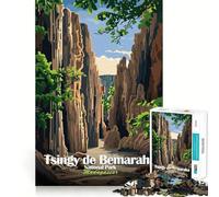 1000 Adult Pieces Jigsaw Puzzle Tsingy De Bemaraha National Park, Madagascar Tight Cut Fun Thinking Skill Game Leisure Fun Time Birthday Activity (38x52cm)