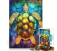 1000 Adult Pieces Jigsaw Puzzle Turtle Animal Gold Tight Cut Fun Thinking Skill Game Leisure Fun Time Birthday Activity (50x75cm)