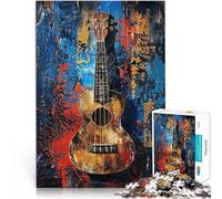 1000 Adult Pieces Jigsaw Puzzle Ukulele on Abstract Background Quizspiel Einzigartige Geburtstags- und Geschenkideen52x38cm