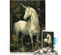 1000 Adult Pieces Jigsaw Puzzle Unicorn In A Forest Spielzeug Lernspiele Stressabbau Einzigartige Wohndekoration und Geschenke75x50cm