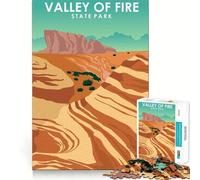 1000 Adult Pieces Jigsaw Puzzle Valley Of Fire State Park Tight Cut Fun Thinking Skill Game Leisure Fun Time Birthday Activity (38x52cm)