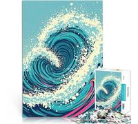 1000 Adult Pieces Jigsaw Puzzle Vibrant ocean wave swirl Herausfordernd Schwierig Geburtstagsgeschenk, Geschenke, Wandkunst75x50cm