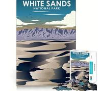 1000 Adult Pieces Jigsaw Puzzle White Sands National Park Tight Cut Fun Thinking Skill Game Leisure Fun Time Birthday Activity (38x52cm)