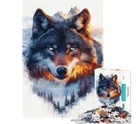 1000 Adult Pieces Jigsaw Puzzle Wolf in The Mountains Educational Challenge A Work of Art Anti-Stress Toys for And 14 Years And over (50x75cm)