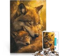 1000 Adult Pieces Jigsaw Puzzle Wolf Mother and Cub Pattern assembly 50x75cm deal as gifts for the whole family for 14+