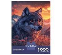 1000 Adult Pieces Jigsaw Puzzle Wolf Sunset Beauty Puzzle for Adults Brain Teaser Game Improve Memory Gifts for Friends And Family 52x38cm/1000pcs