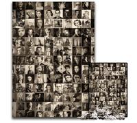 1000 Adult Pieces Jigsaw Puzzle World Actors Collage Wooden Puzzles Intricate Design for Teenagers, DIY Decor, And Brain-Boosting Fun 50X75CM